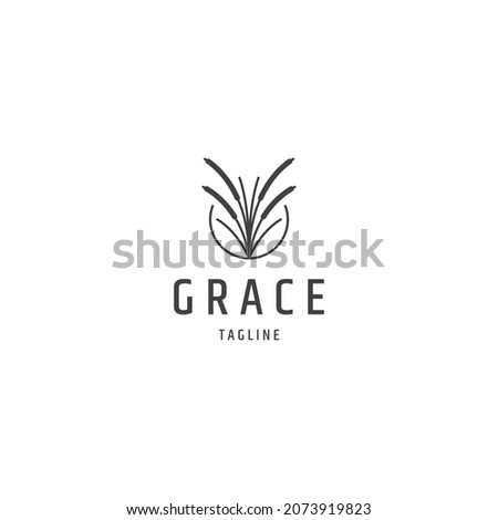 Grace line logo design template