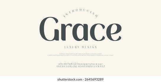 Grace fonte digital abstrata moderna da tecnologia. Fonte criativa logotipo, tipo, tecnologia, filme, digital, música, filme. Fonte e ilustração em formato vetorial.
