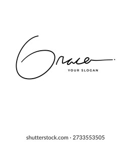 Grace name signature logo vector design
