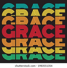 grace retro repeated typography design