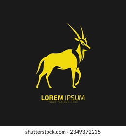 Grace of the Sands Oryx Silhouette Logo Vector, Portraying Emblematic Wilderness Elegance