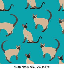 Grace siamese cat blue simple pattern