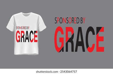 Grace T-Shirt  White, Red, Black.