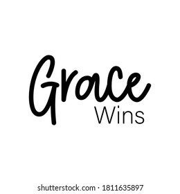 Grace Wins Christian T Shirt Design vector