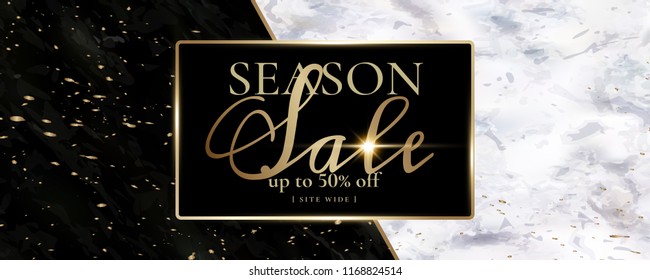 Graceful abstract marble texture sale banner template design, Geometry style background.