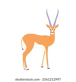 Graceful antelope standing in the wild, detailed vector illustration for nature and wildlife themes.