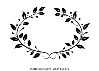 Graceful arrangement of calligraphic vines in a silhouette vector illustration. Perfect for elegant and decorative designs with a refined touch.