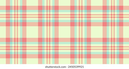 Graceful background vector plaid, fibre tartan texture fabric. Poncho check textile pattern seamless in light and light coral color.