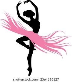 Graceful Ballerina Silhouette in a Pink Tutu.