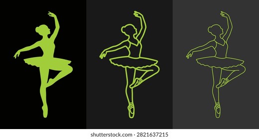 Graceful ballet dancer performing a pose isolated on pure white background