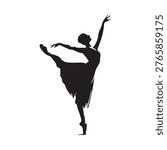 Graceful Ballet Dancer Silhouette Vector Illustration