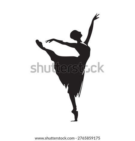 Graceful Ballet Dancer Silhouette Vector Illustration