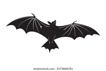 A Graceful Bat silhouette vector art on white background