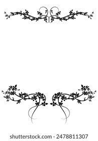 graceful beautiful frame with climbing hop plants. vector stock image
