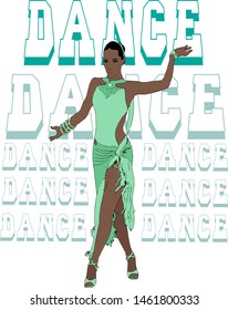 Graceful beautiful girl, performer of Latin American ballroom dancing.
