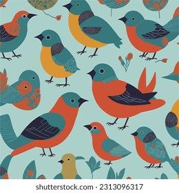 A graceful bird pattern, featuring elegant silhouettes of various bird species against a serene backdrop.