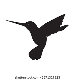 Graceful Bird silhouette vector art illustration on white background