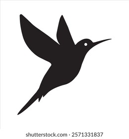 Graceful Bird silhouette vector art illustration on white background