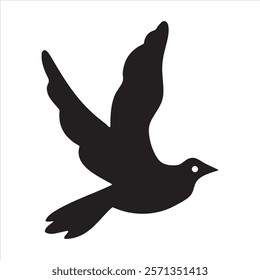 Graceful Bird silhouette vector art illustration on white background