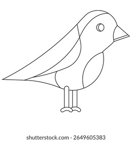 Um gracioso esboço de pássaro em estilo de linha vetorial, perfeito para entusiastas artesanais e designers gráficos que procuram arte limpa da vida selvagem.