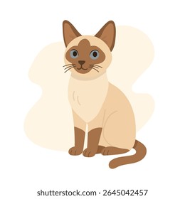 Gato gracioso birman com rosto suave e pele cremosa senta-se calmamente. Esta arte de gato birman destaca beleza silenciosa, amada em narrativa visual felina.