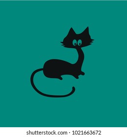 Graceful black cat.