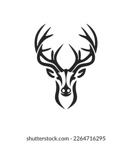 A graceful black deer logo. Isolated.