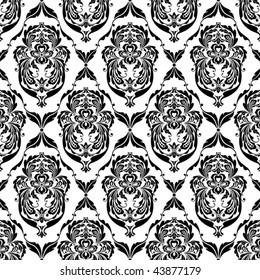 Graceful black patterns on a white background