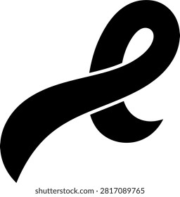 A graceful black swept classic ribbon decorative vector presenting broad