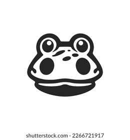 A graceful black toad white logo. Isolated.