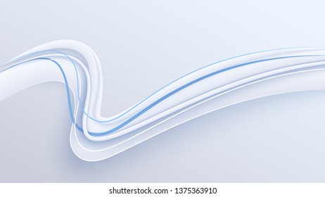 Graceful body waves with shadows. Streams of intertwining smoke. Creative minimalistic cover. Background wind flows. Curled lines
