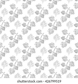 Graceful branches and fresh parsley leaves pattern
