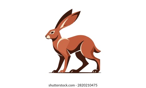 Graceful brown rabbit outdoors with vibrant green foliage and gentle sunlight creating a serene natural scene for wildlife and animal themes