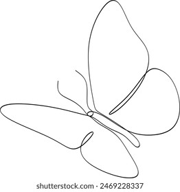 Graceful butterflies in line art style with abstract shapes. Vector illustrations for decoration, graphic design, logo.  Without artificial intelligence