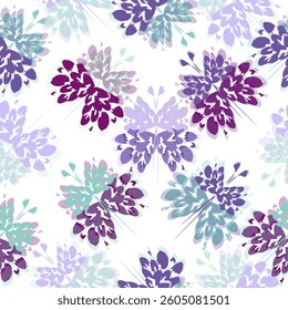 Graceful butterflies in line art style with abstract shapes.   Pink and lilac butterflies repeating print. Floral background