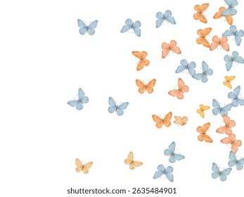 Graceful  butterflies in vibrant shades of red, pink, and purple dance across a clean white background. Perfect for elegant designs, nature-inspired projects, invitations, and artistic creations.