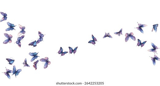 Graceful butterflies in vibrant shades of red, pink, and purple dance across a clean white background. Perfect for elegant designs, nature-inspired projects, invitations, and artistic creations.