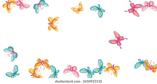 Graceful  butterflies in vibrant shades of red, pink, and purple dance across a clean white background. Perfect for elegant designs, nature-inspired projects, invitations, and artistic creations.