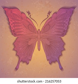 Graceful butterfly. Abstract background