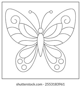 Graceful Butterfly Artwork with Detailed Symmetry and Intricate Wing Design