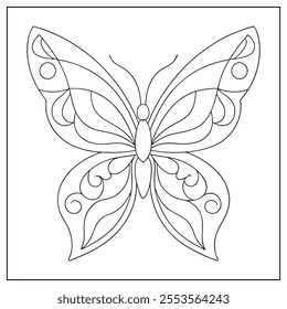 Graceful Butterfly Artwork with Detailed Symmetry and Intricate Wing Design