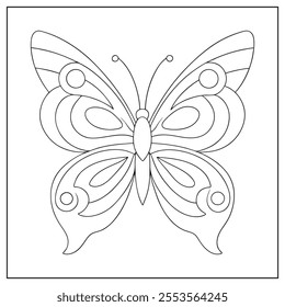 Graceful Butterfly Artwork with Detailed Symmetry and Intricate Wing Design