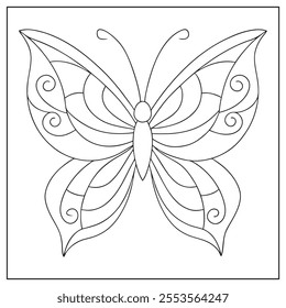 Graceful Butterfly Artwork with Detailed Symmetry and Intricate Wing Design