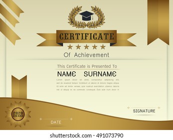 Graceful certificate template with Luxury and modern pattern, Qualification certificate blank template 
with elegant,Vector illustration