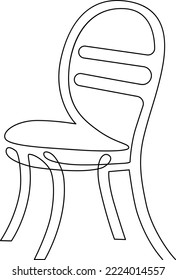 Schöne Stühle für Straßencafé. Durchgehende Zeilenzeichnung. Vektorgrafik
