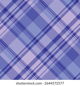 Graceful check texture pattern, christmas vector plaid textile. Punk background fabric tartan seamless in indigo and blue colors palette.