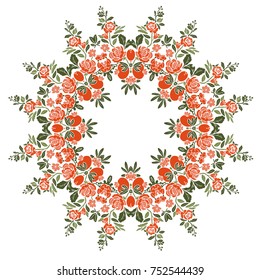 Graceful circular floral pattern