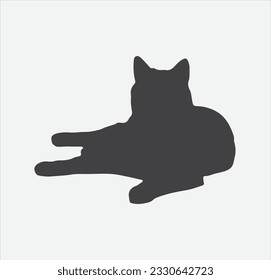 Graceful Contours, Mesmerizing Silhouettes of Sitting Cats in Various Poses