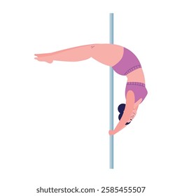 A graceful dancer performing a backbend on a pole