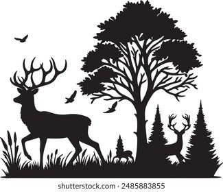 A graceful deer, with soft eyes and nimble steps, embodies woodland tranquility and natural elegance, perfect for wildlife admirers and serene countryside explorers. 